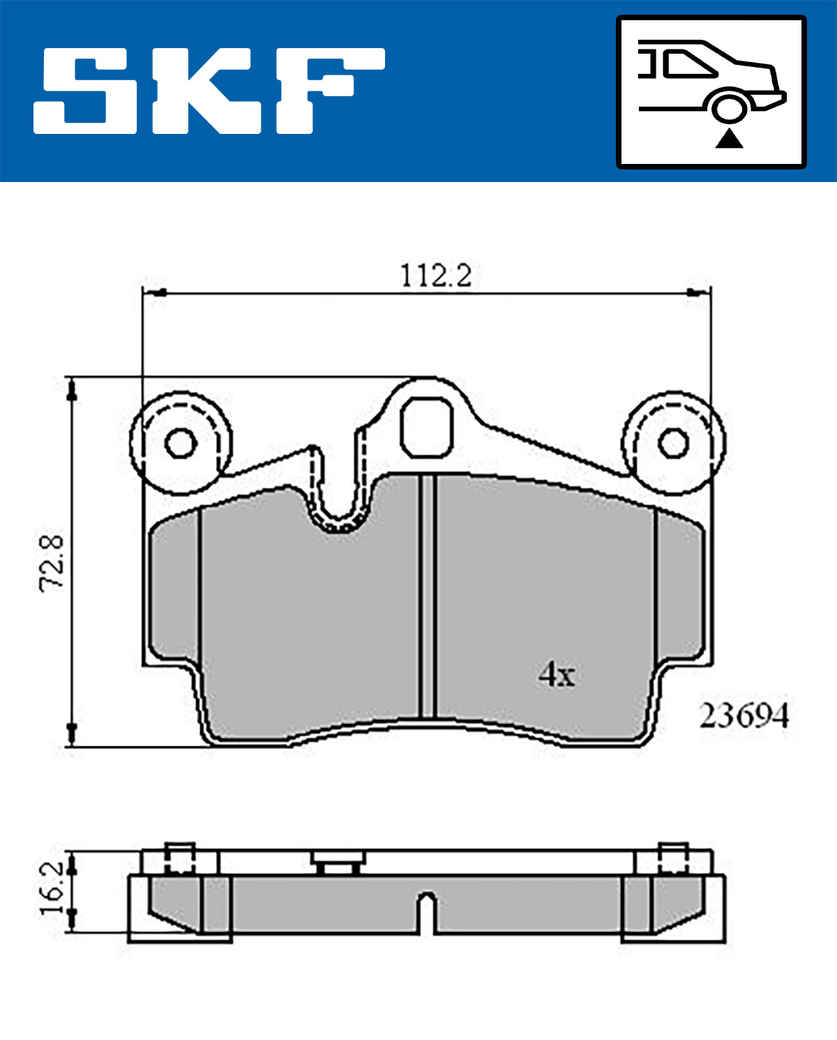 Set placute frana,frana disc VKBP 90378 SKF